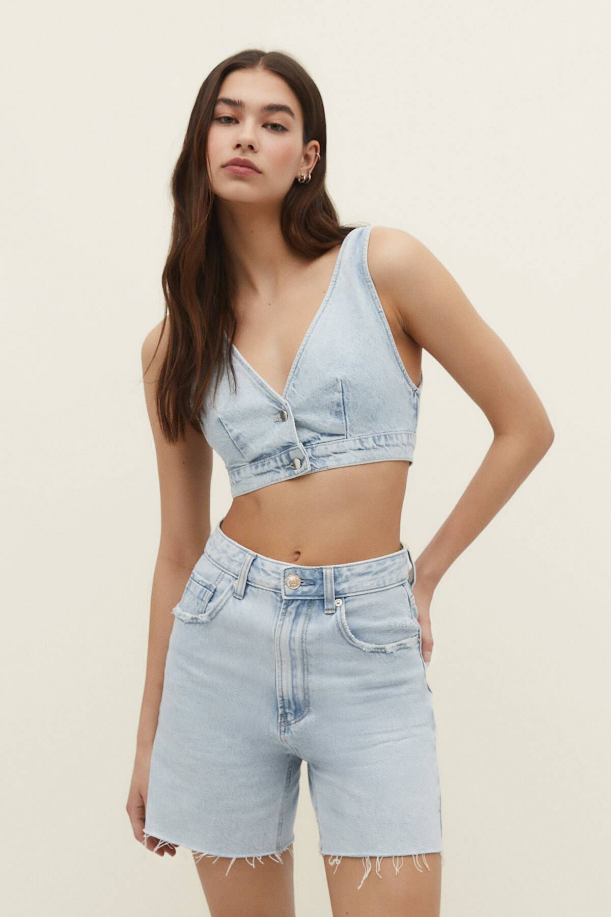 شورت جین بلند زنانه اکرو