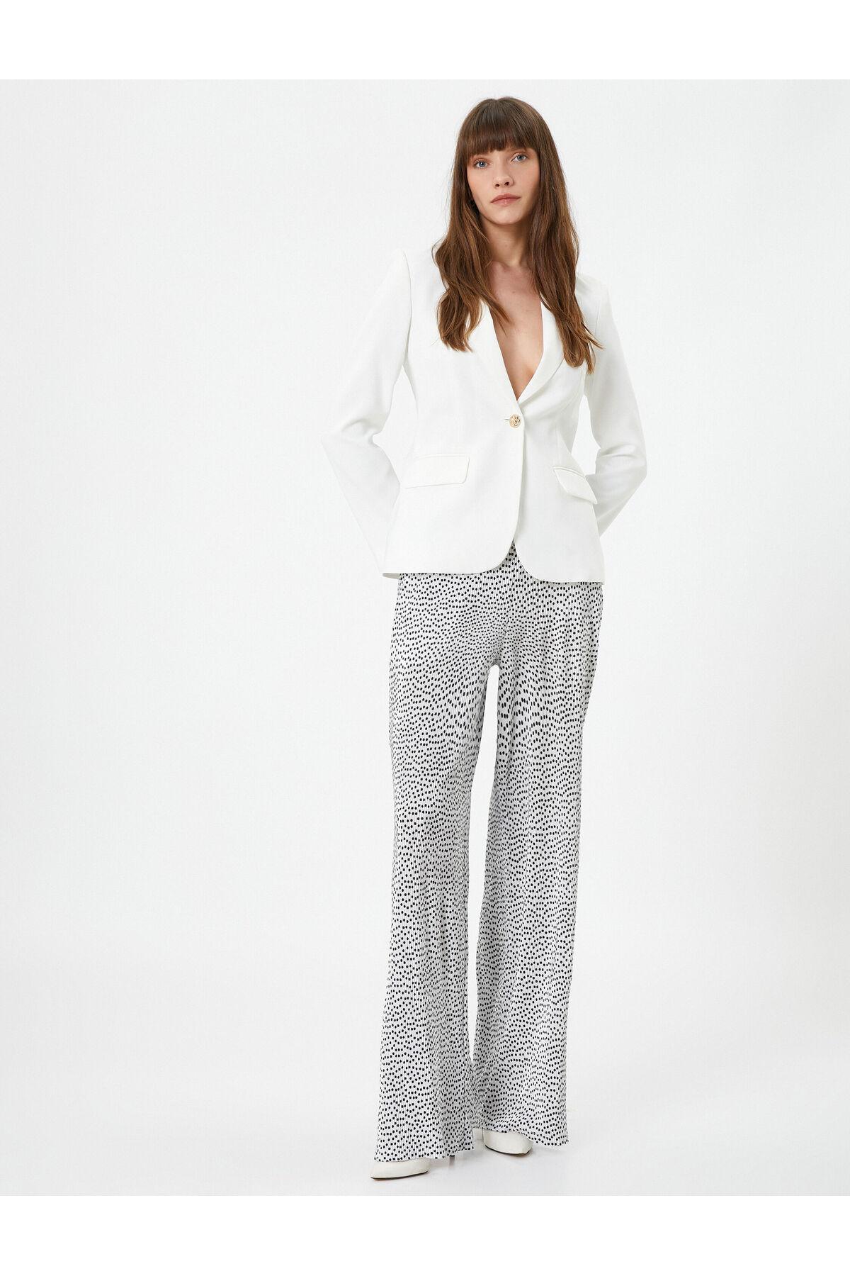 شلوار گشاد کمر بلند پلیسه دار