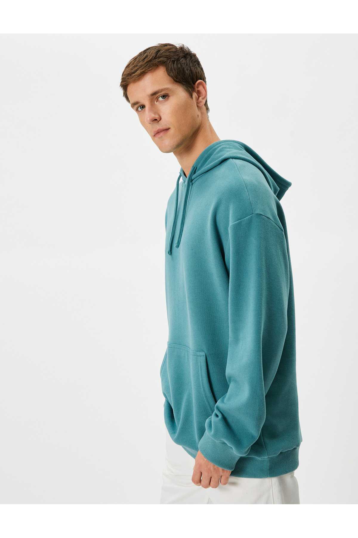 آستین بلند جیبی کانگورو ساده هودی