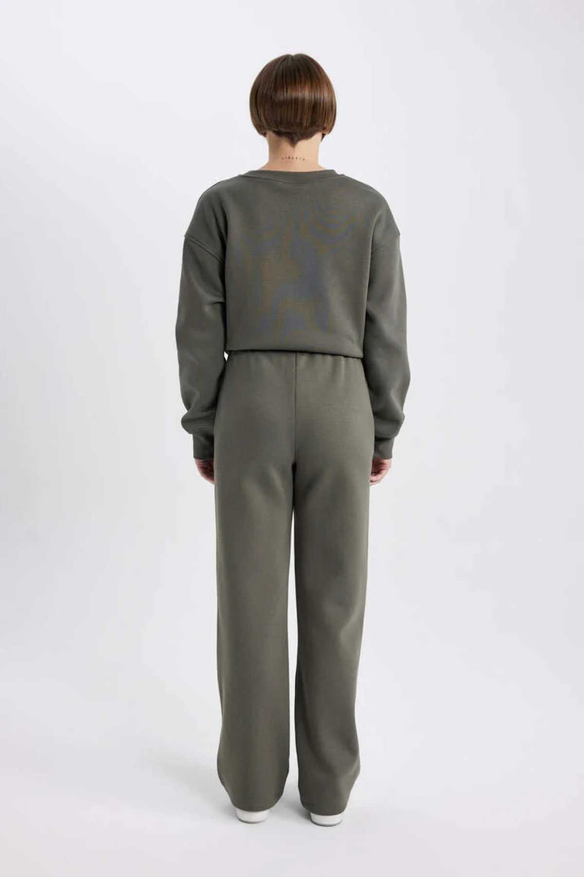 شلوار ورزشی ضخیم با کمر راست با جیب