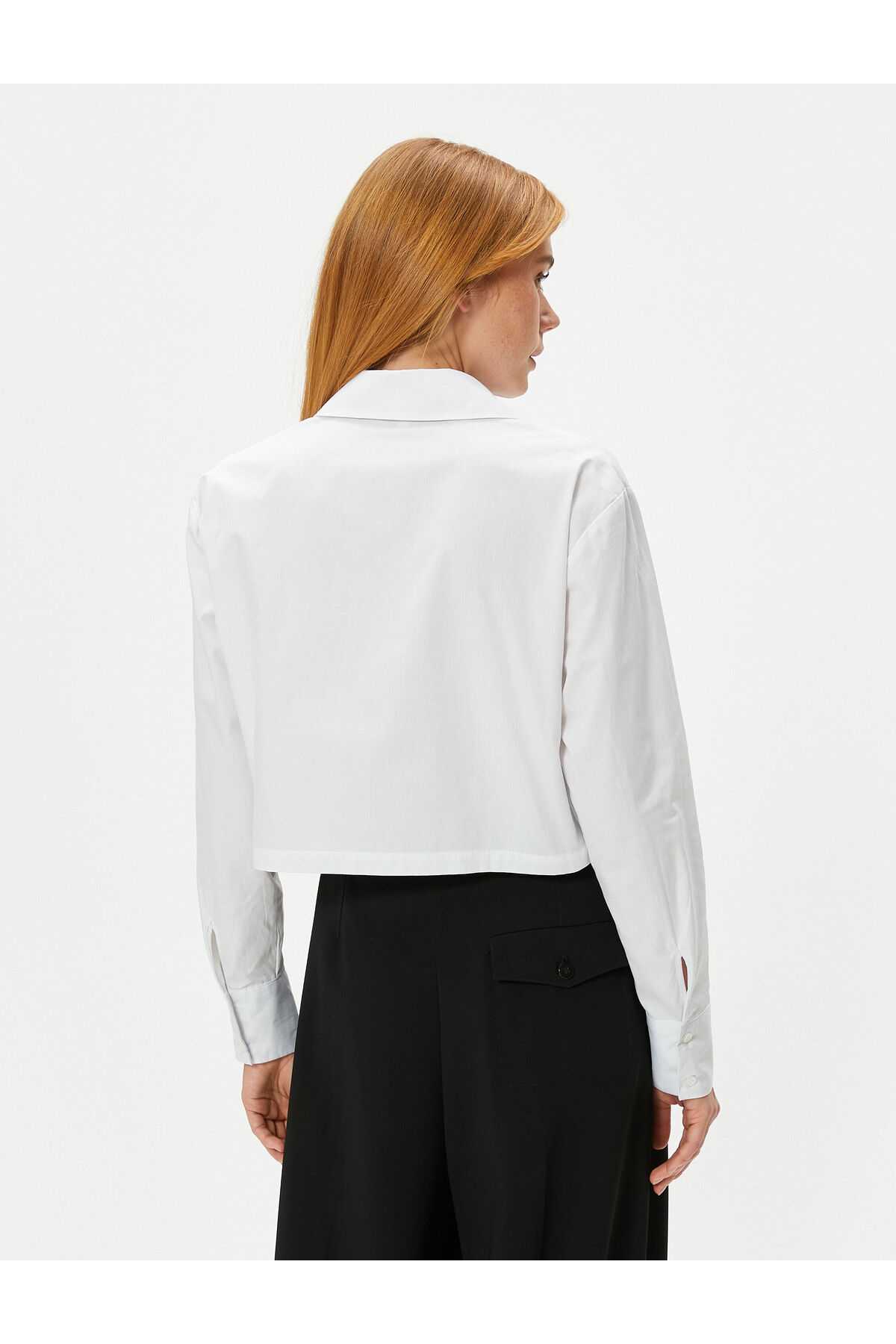 پیراهن کوتاه آستین بلند یقه نخی