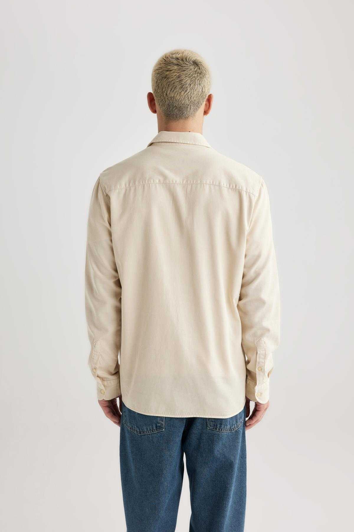 پیراهن آستین بلند یقه یقه دار منظم