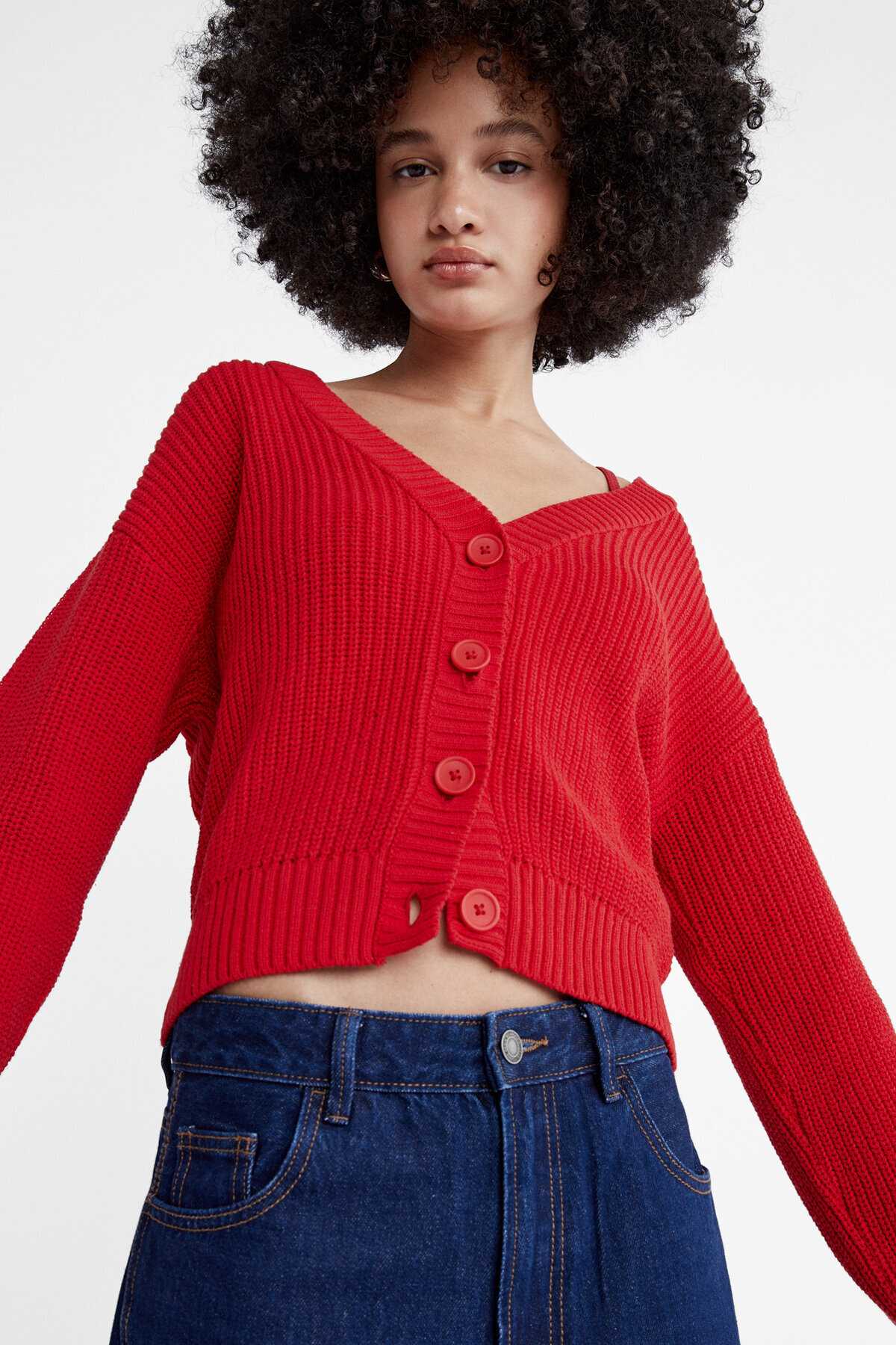 ژاکت بافتنی دکمه دار