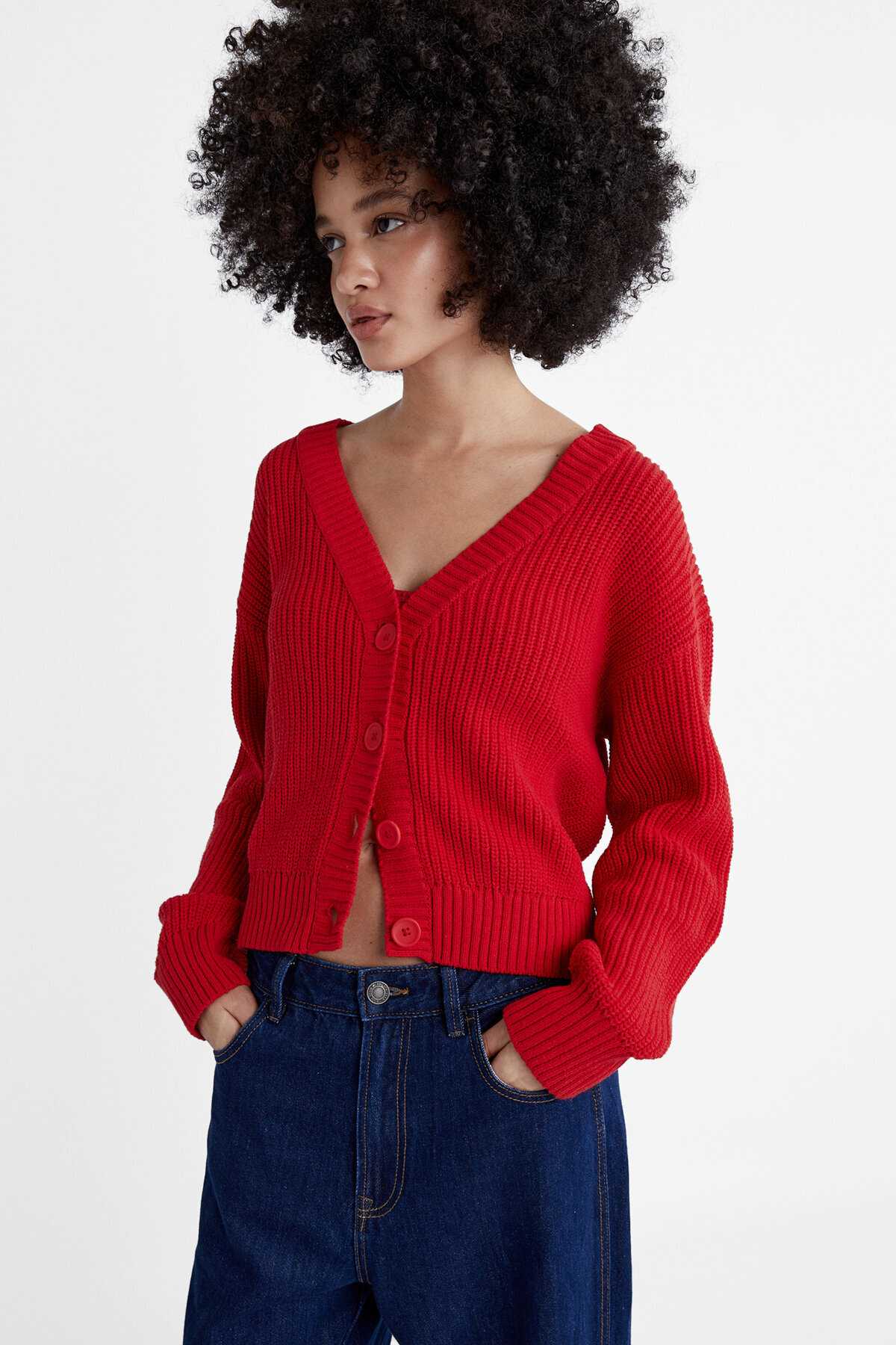 ژاکت بافتنی دکمه دار