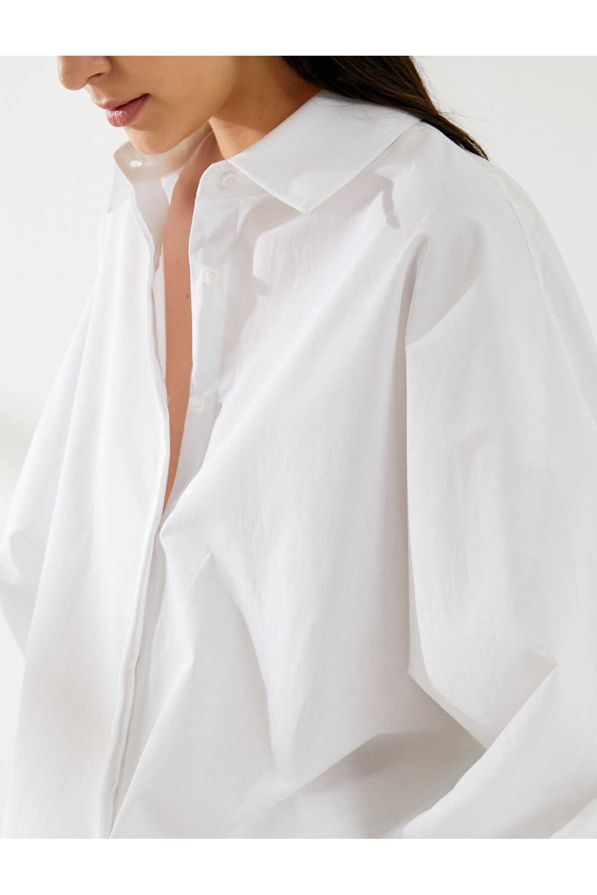 مچ پیراهن آستین بادکنکی با جزئیات نخی