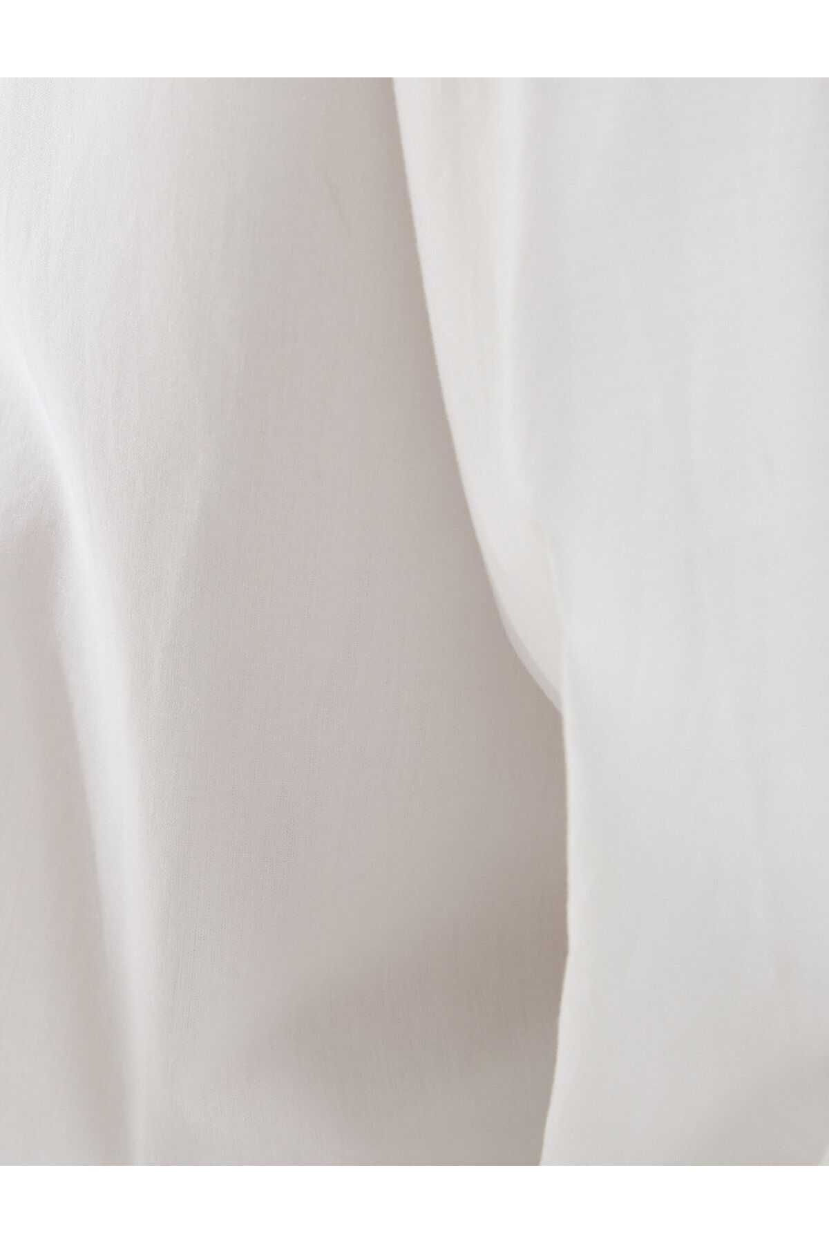 مچ پیراهن آستین بادکنکی با جزئیات نخی