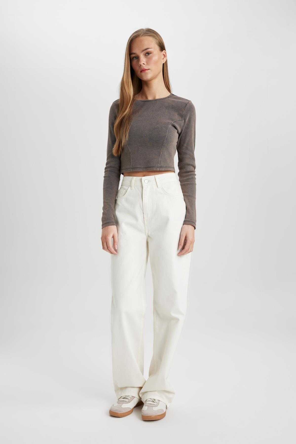 تیشرت آستین بلند یقه خدمه