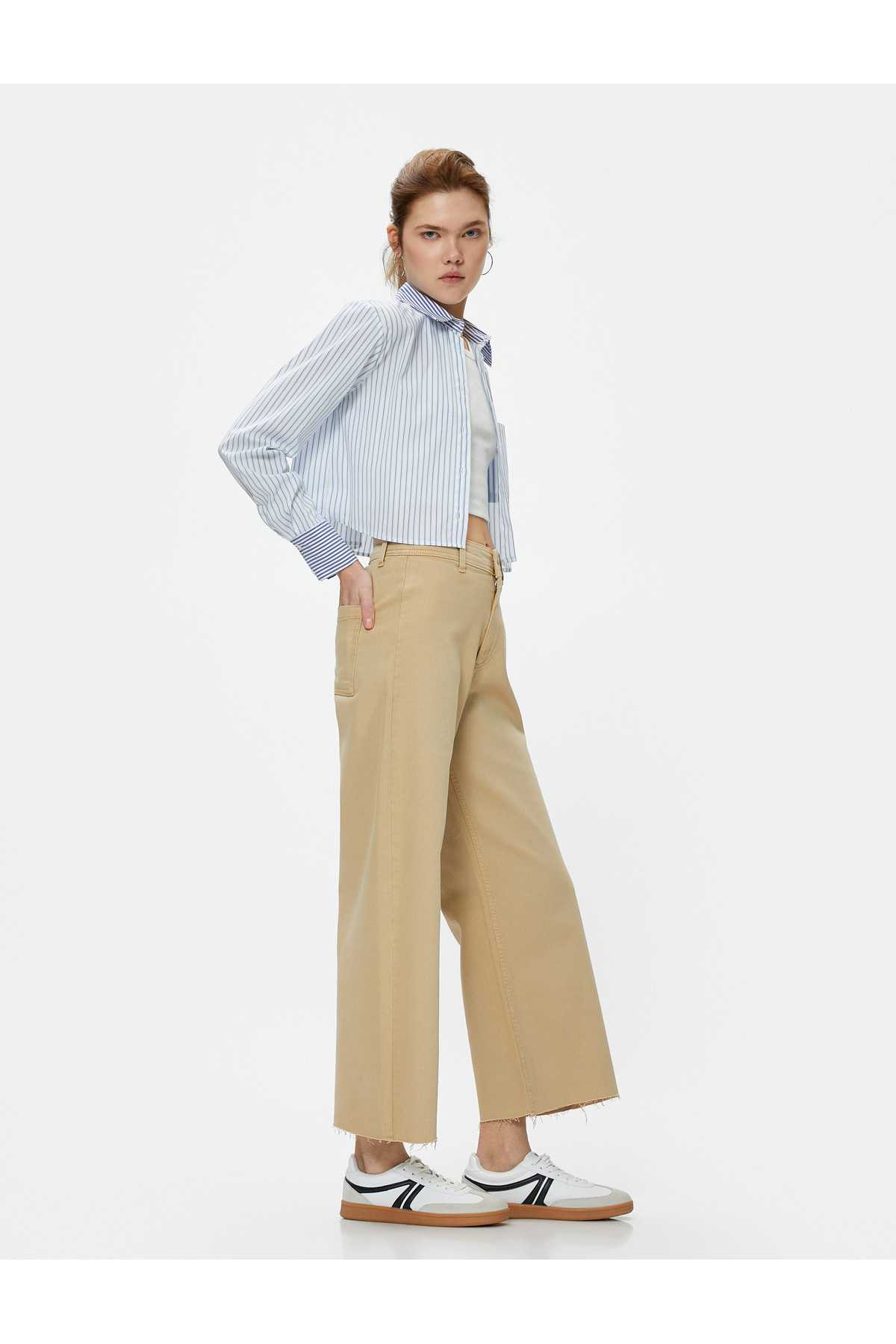 شلوار جین پهن بریده کمر بلند - جین ساندرا