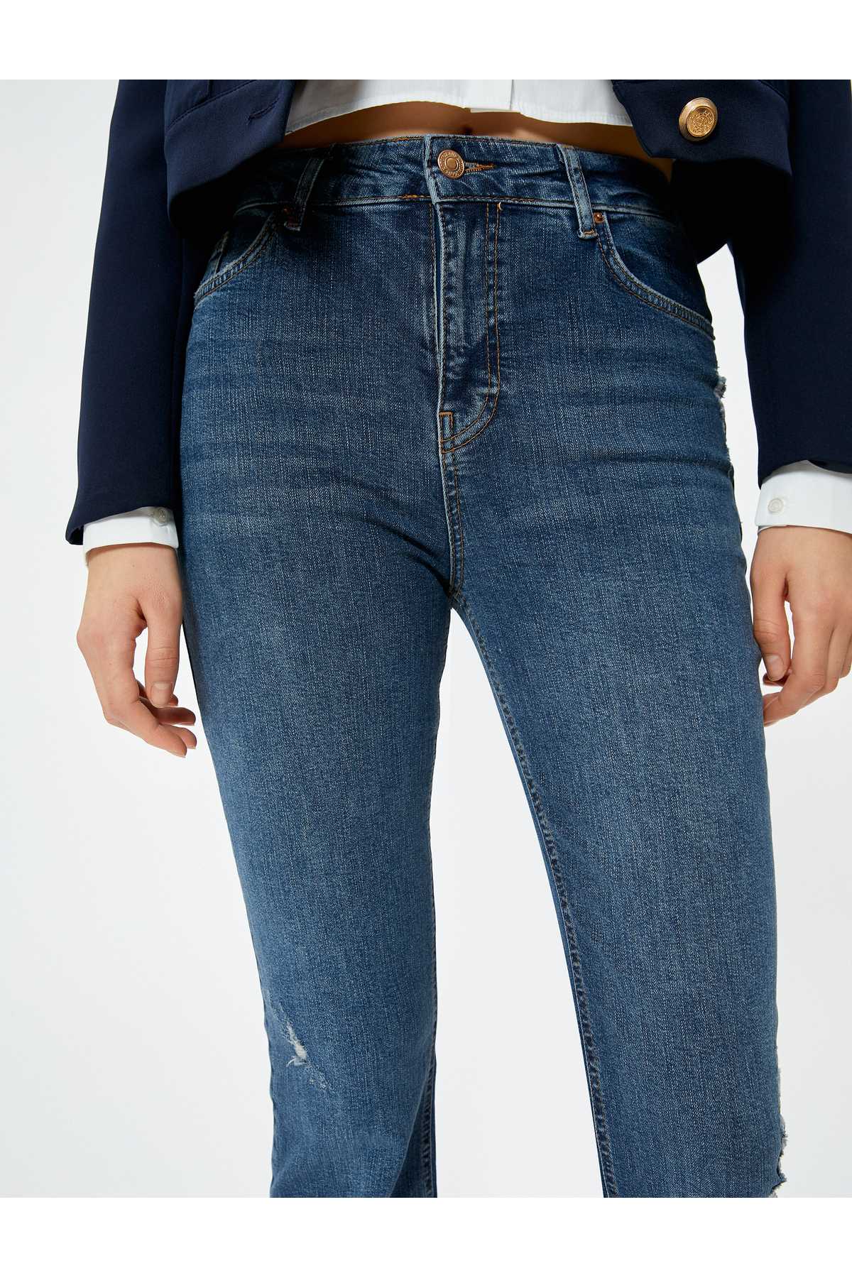 شلوار جین گشاد سبک و باریک با کمر بلند - ویکتوریا اسلیم جین