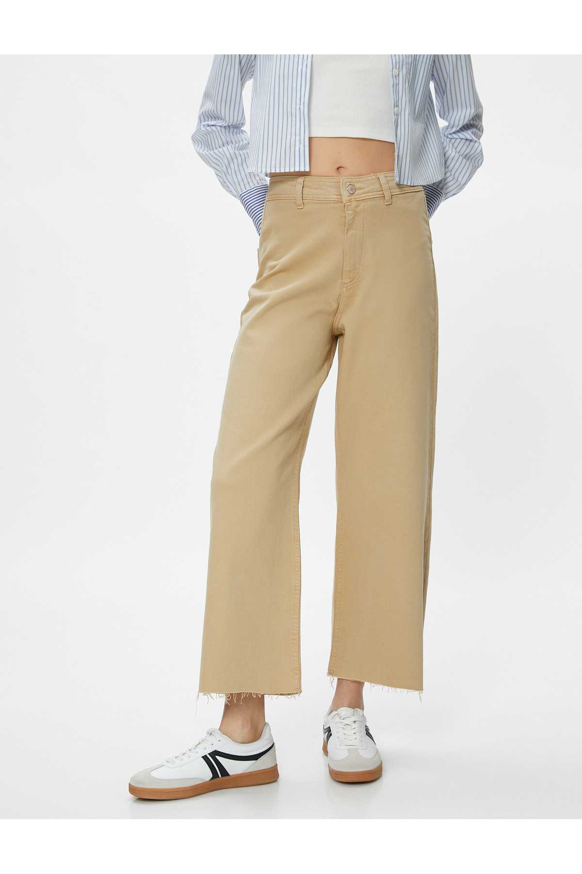 شلوار جین پهن بریده کمر بلند - جین ساندرا