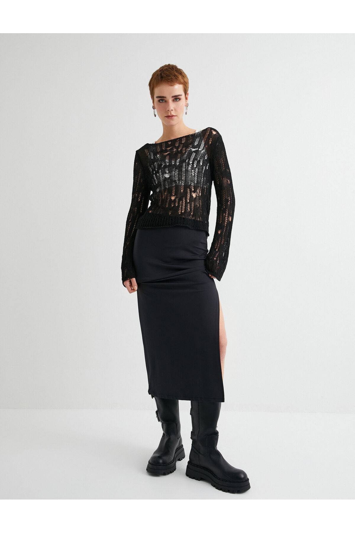 دامن مداد میدی با جزئیات کمر استاندارد