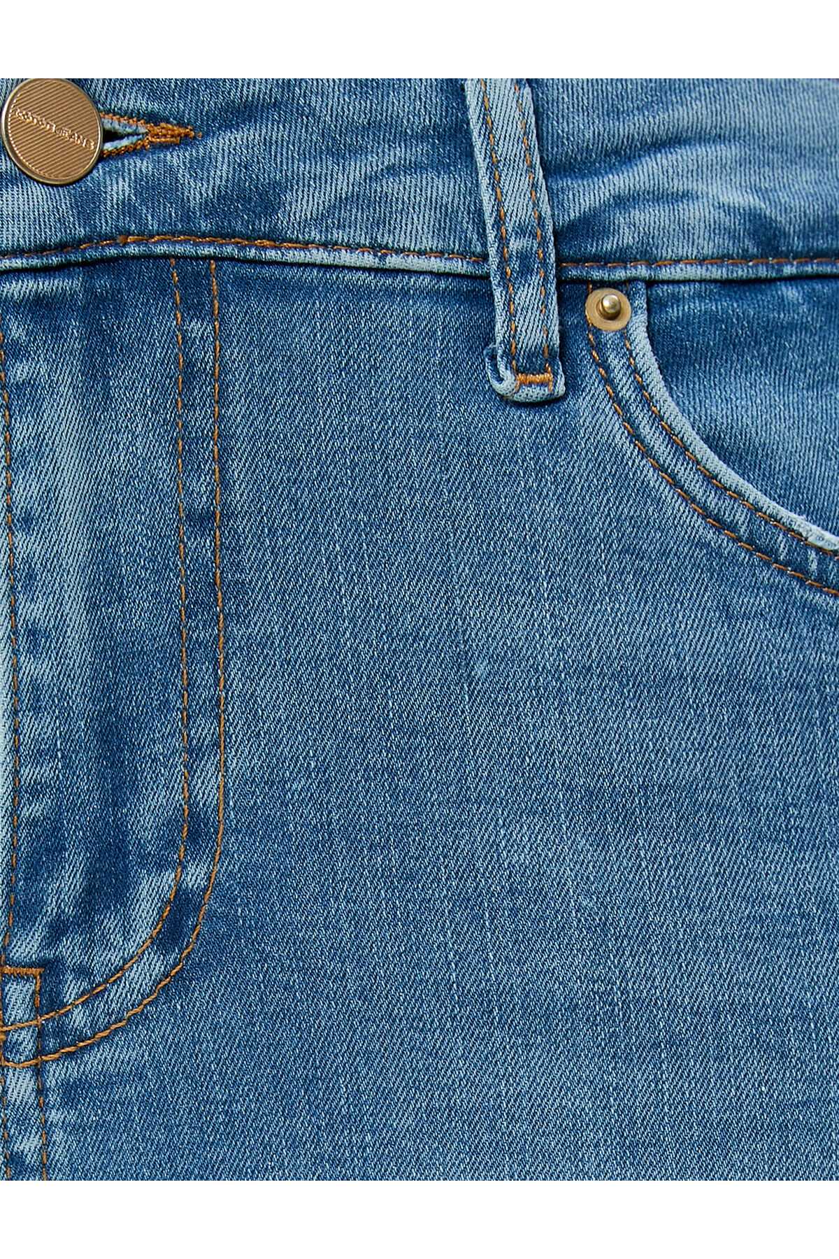 شلوار جین کمر بلند، پنبه ای منعطف و فرسوده - جین اسکینی کارمن