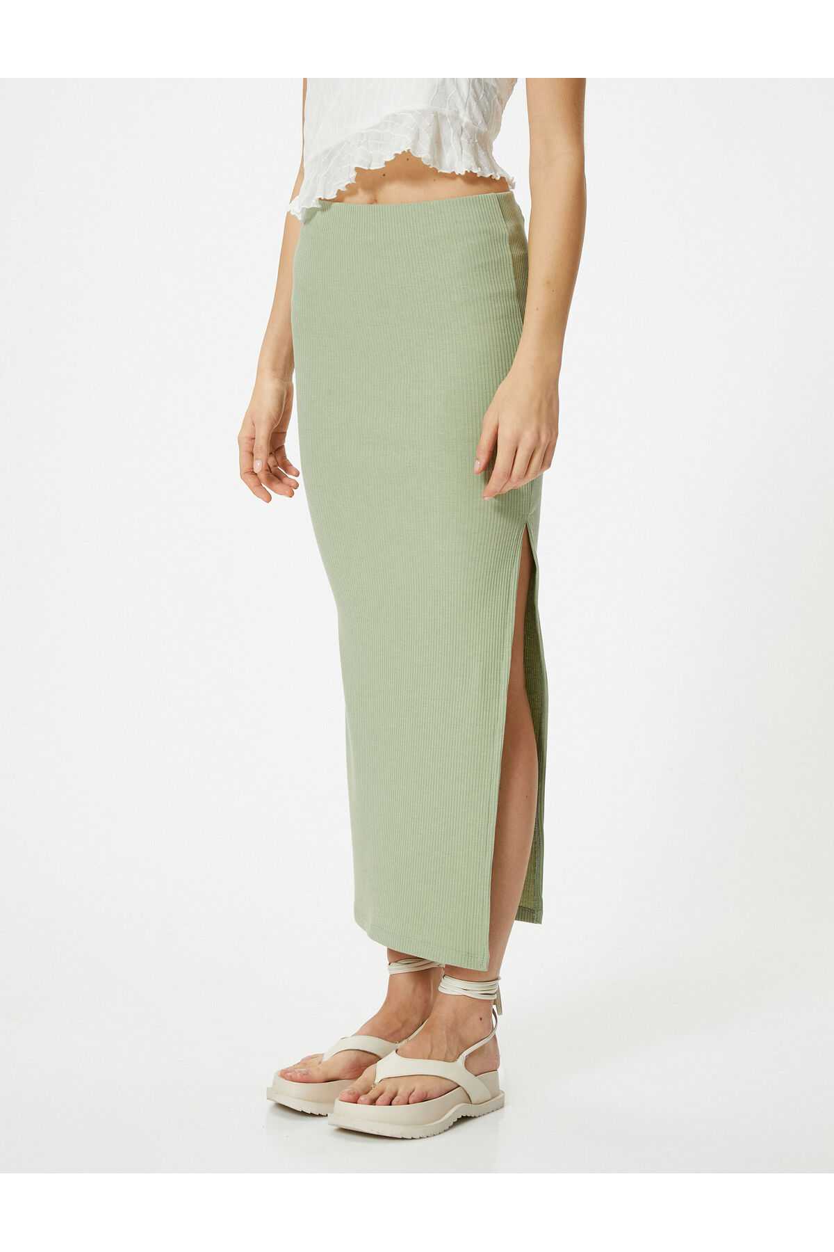 دامن مدادی ماکسی قد بلند آجدار