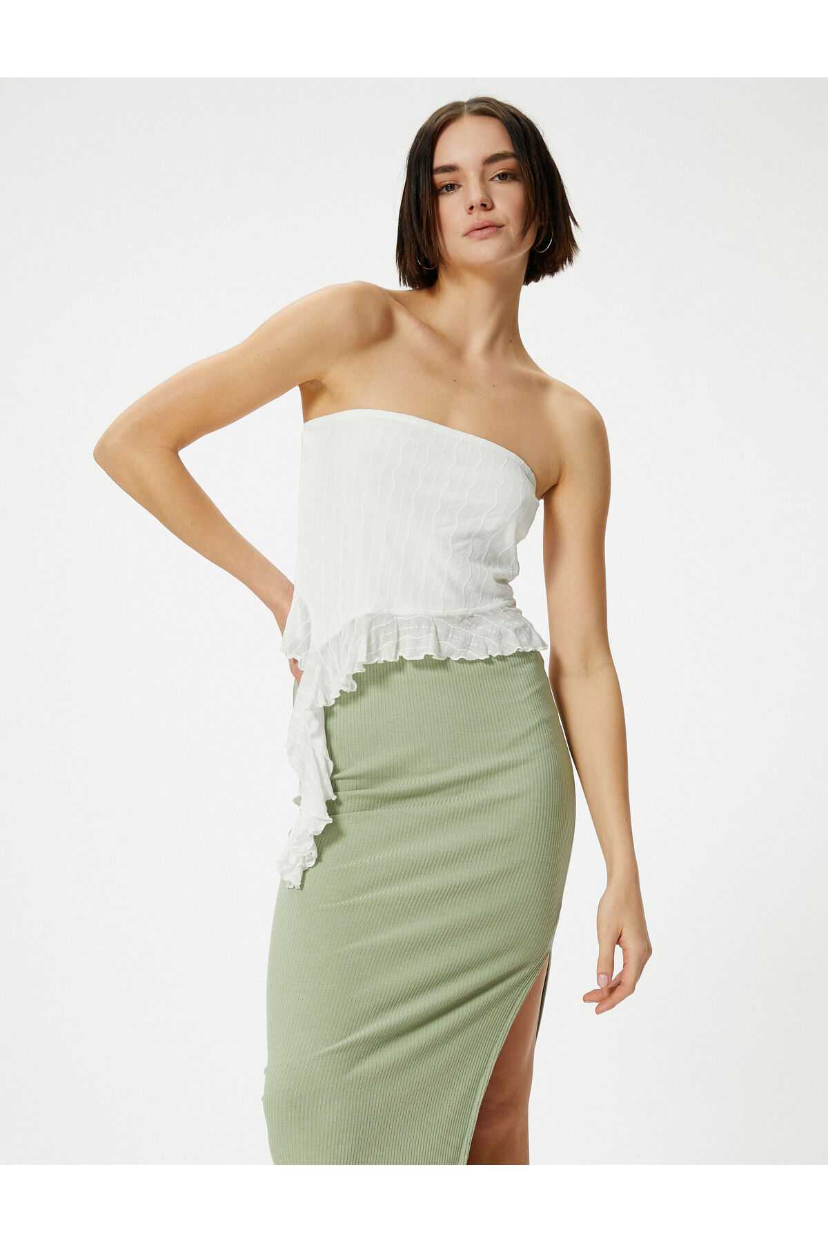 دامن مدادی ماکسی قد بلند آجدار