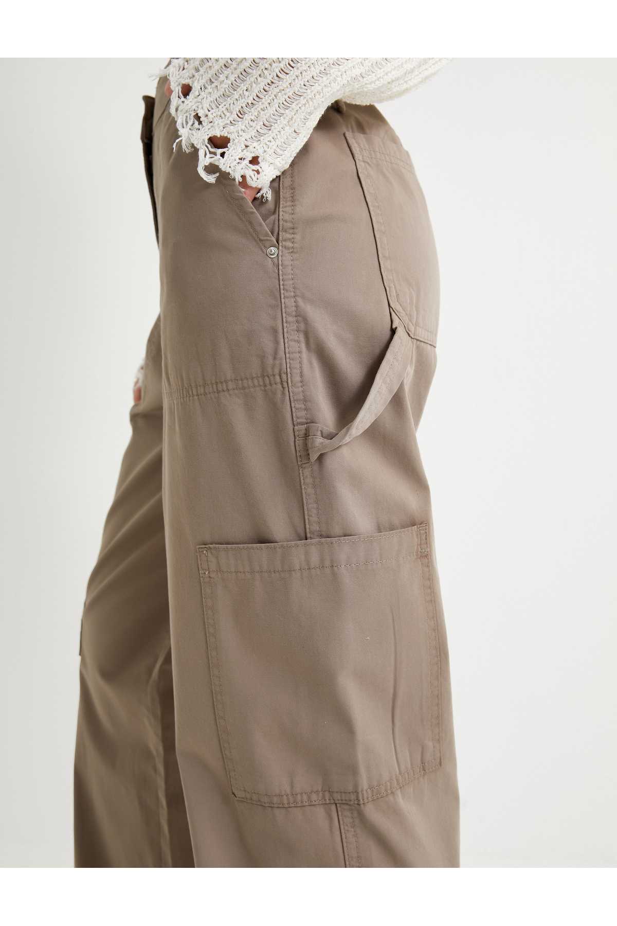 شلوار گشاد با جیب کمر بلند