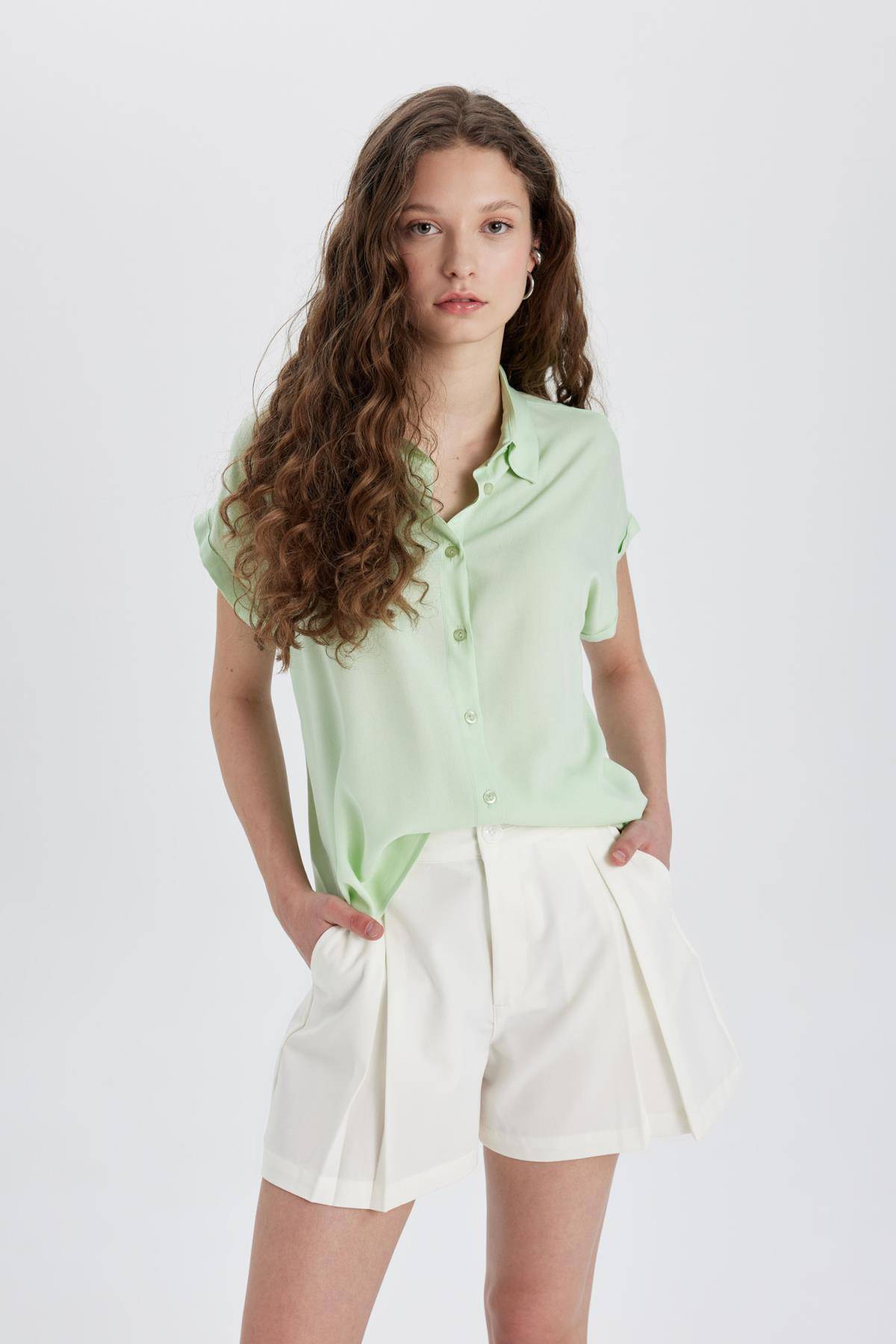 پیراهن آستین کوتاه معمولی Fit N7819az24sp