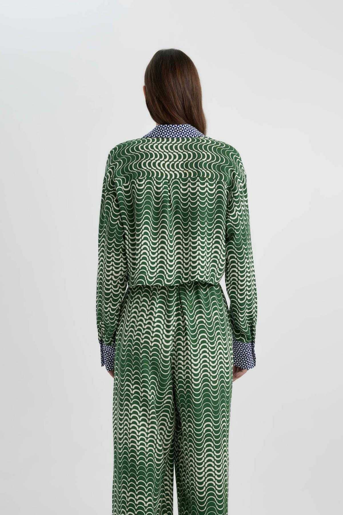 پیراهن آستین بلند مراکشی طرح دار