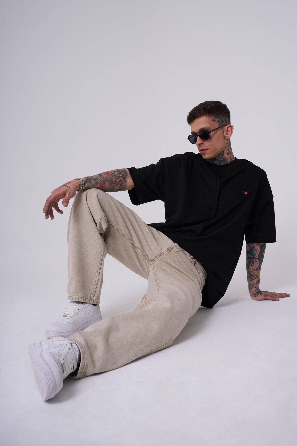 شلوار گشاد ژان اسید آبی