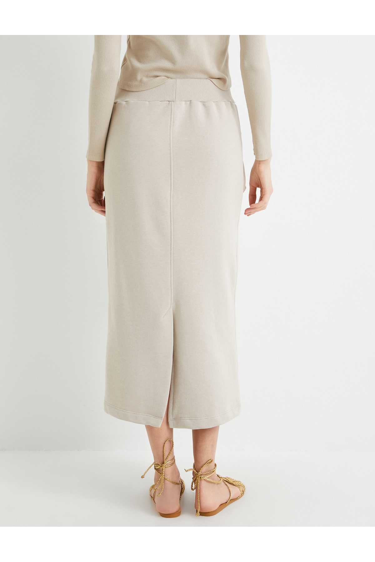 جیب زیپ دار دور کمر دامن میدی