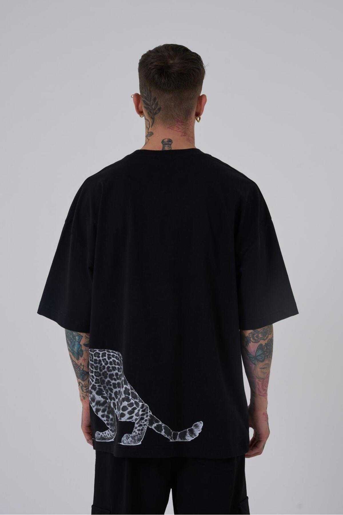 تیشرت مردانه طرح پلنگی سایز سبز روشن