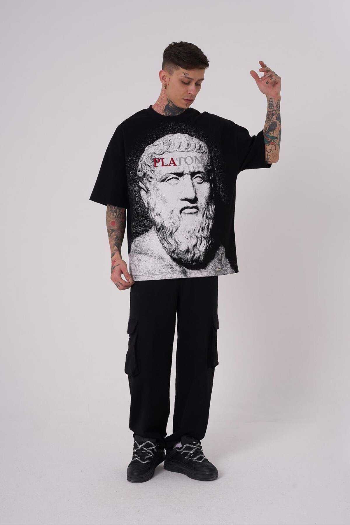 تیشرت مردانه درجه یک Plato سایز قهوه ای