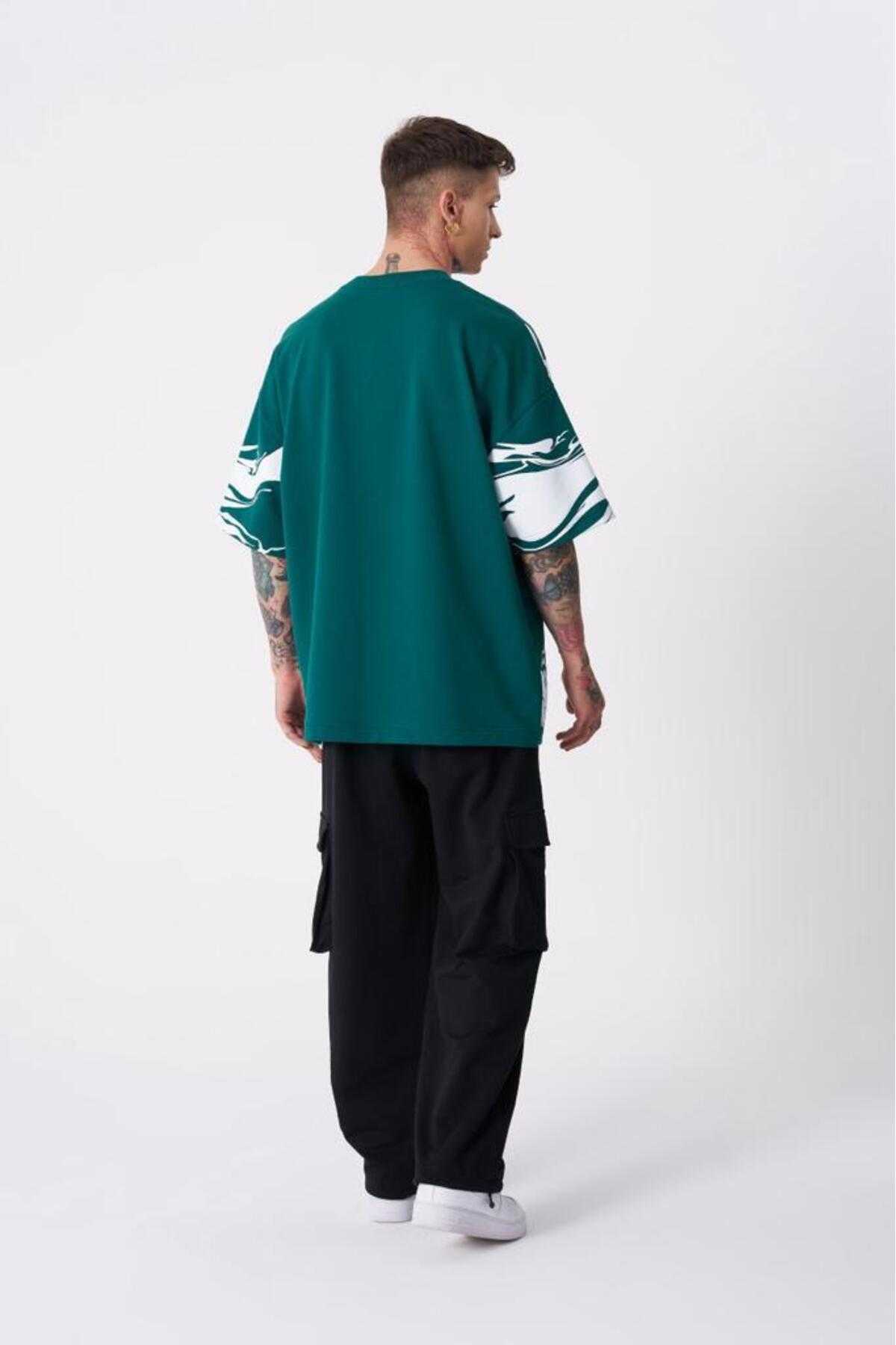 تیشرت اکرو سایز چاپ آستین مردانه