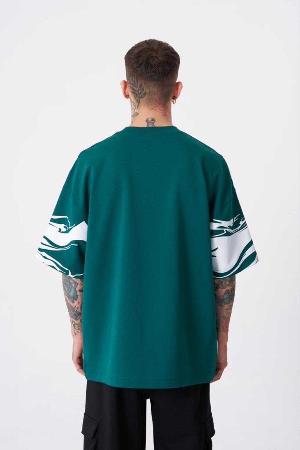 تیشرت اکرو سایز چاپ آستین مردانه