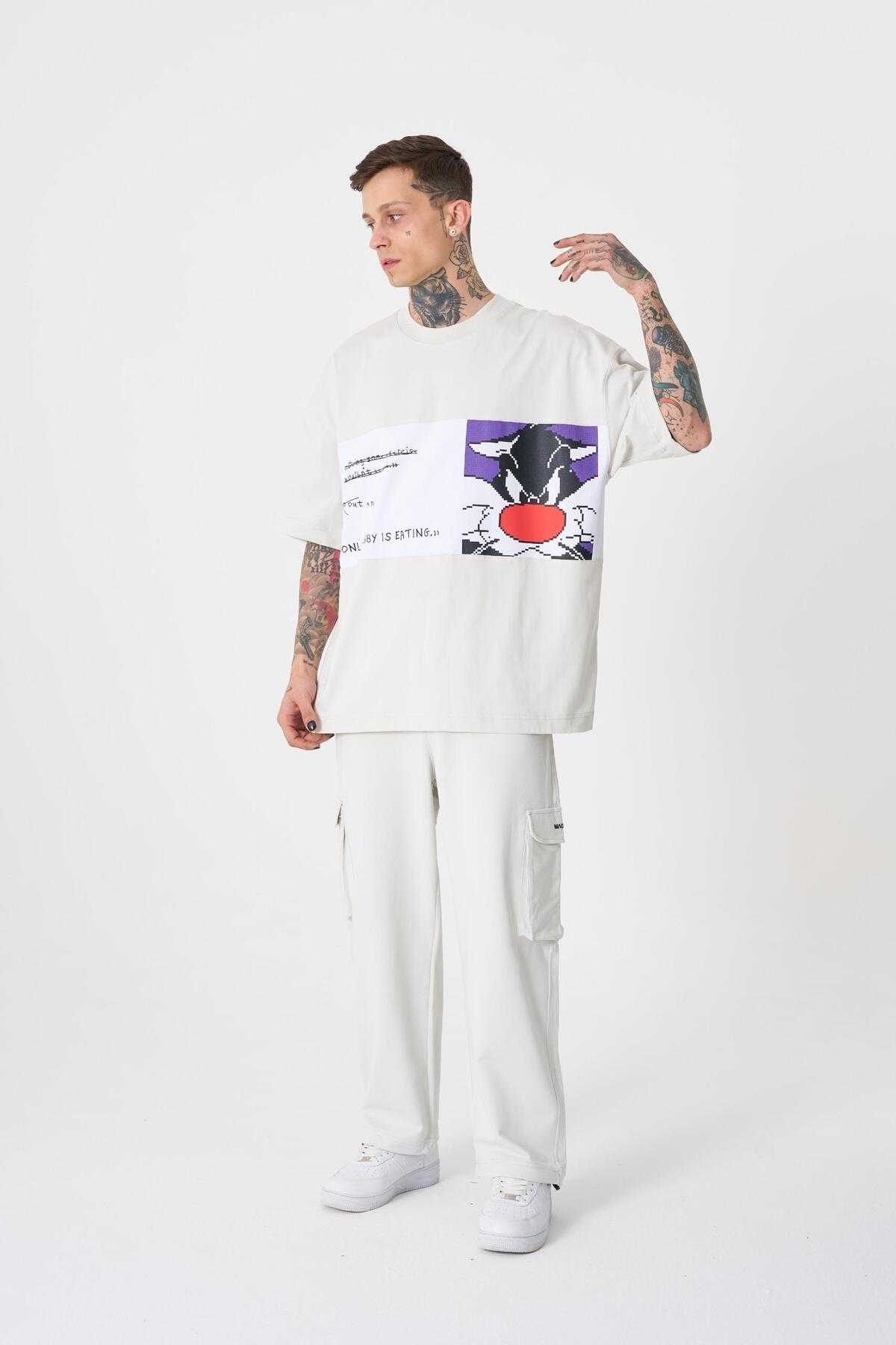 تیشرت مردانه به رنگ سبز روشن با چاپ سیلوستر