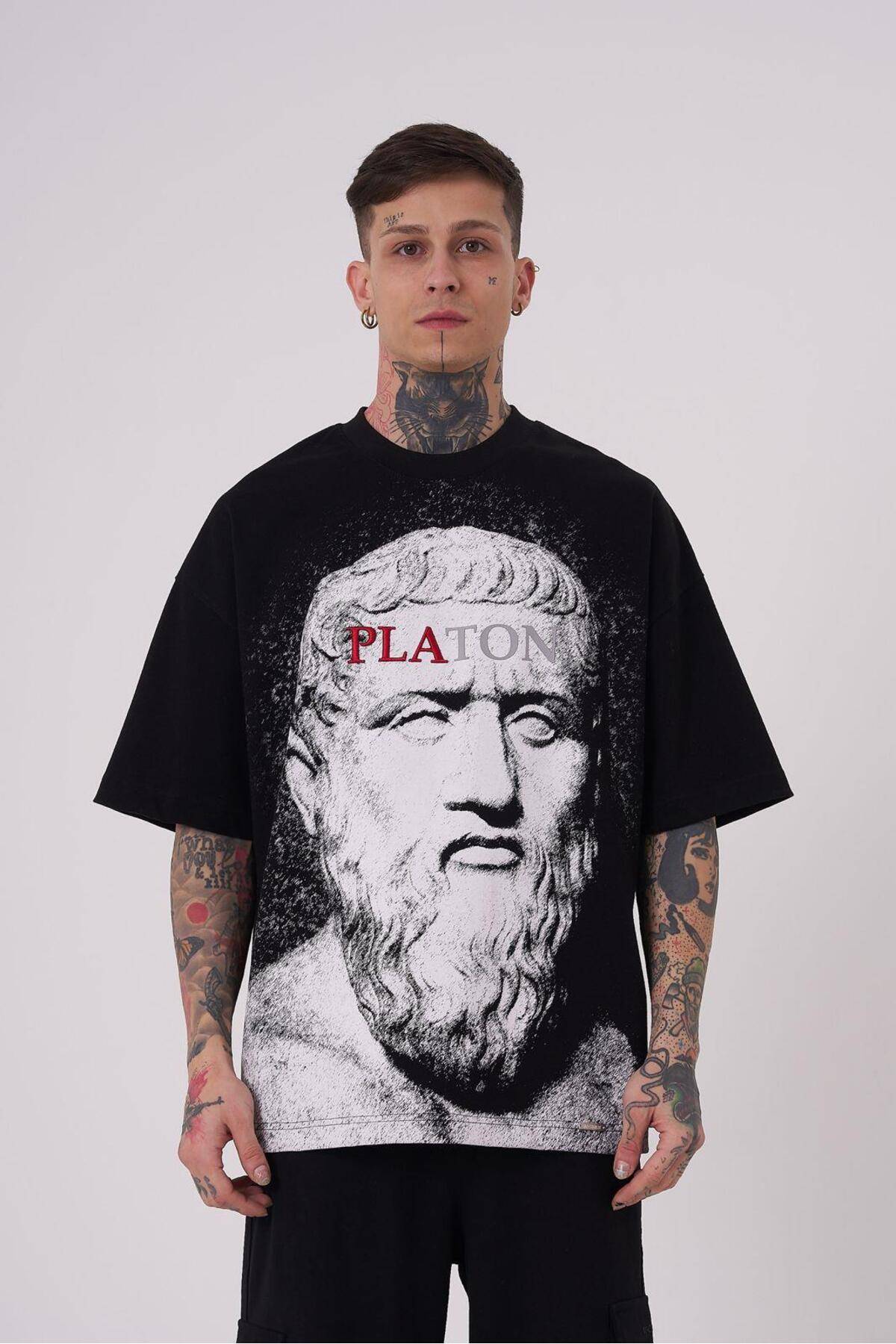 تیشرت مردانه درجه یک Plato سایز قهوه ای