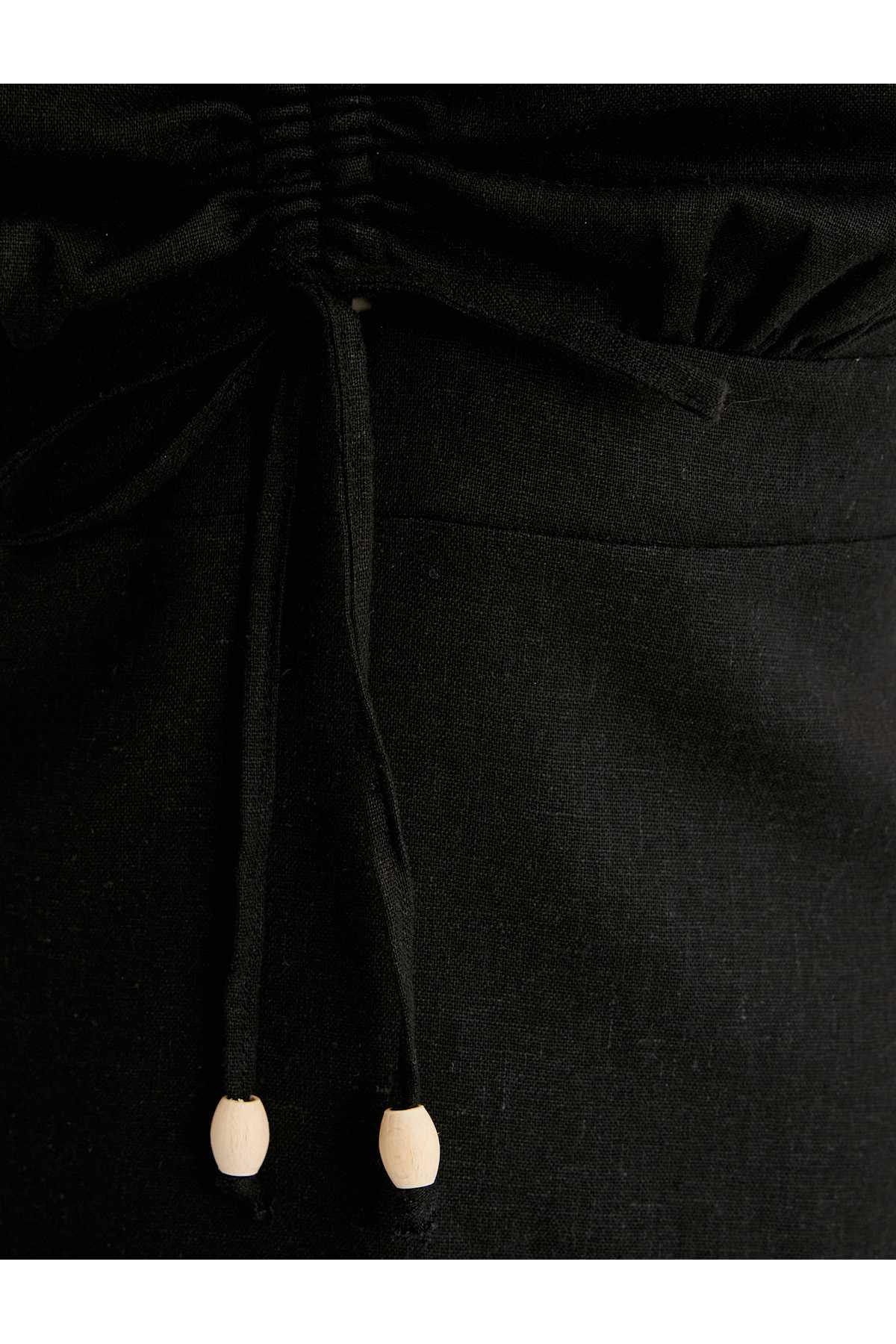 لباس کتانی ترکیبی مینی بند نازک مهره دار