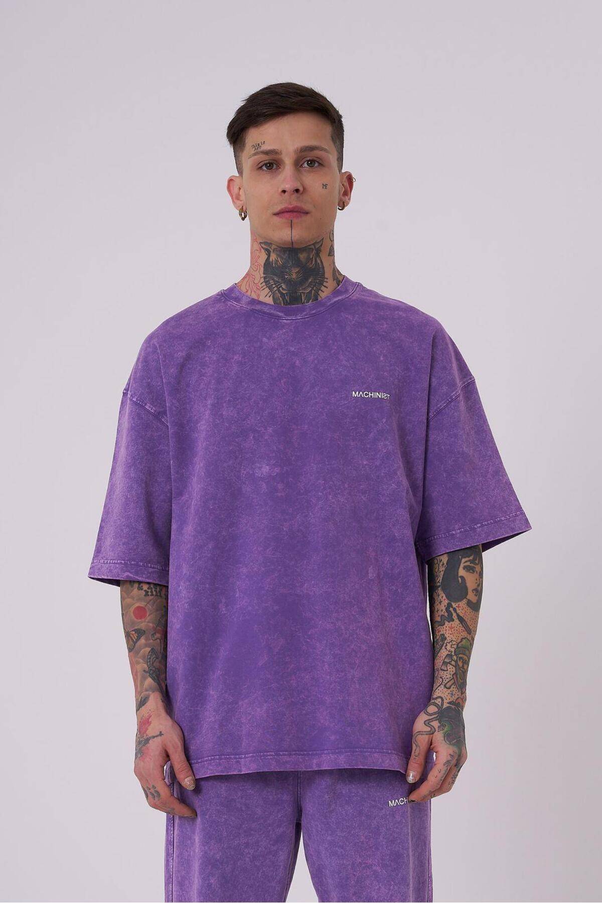 تیشرت یونیکس اوورسایز شسته شده لوکس پایه خاکستری