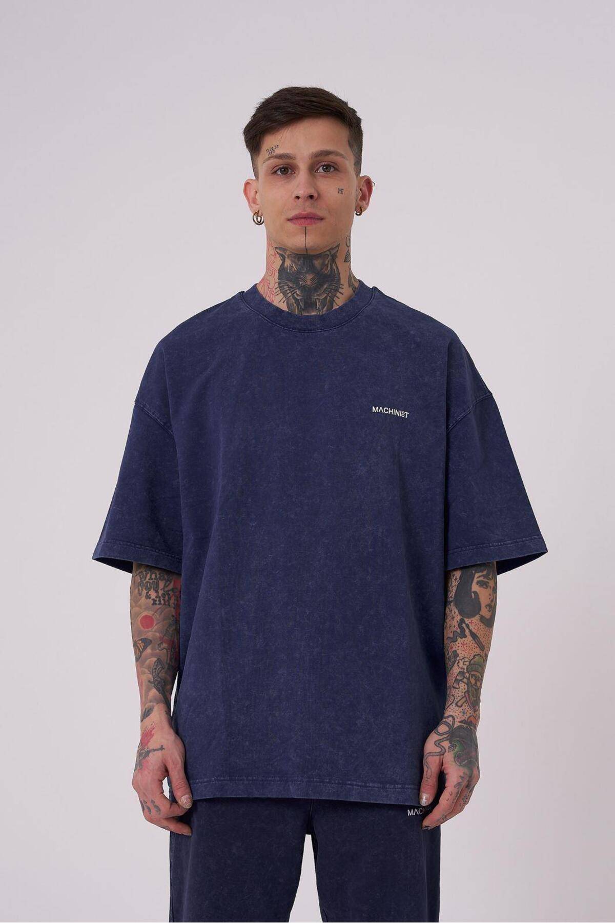 تیشرت یونیکس اوورسایز شسته شده لوکس پایه خاکستری