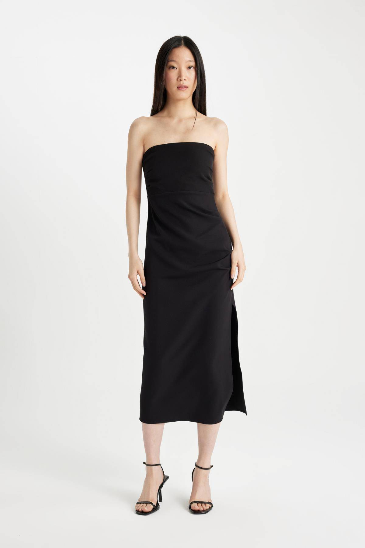 لباس میدی مشکی بدون بند بادیکن