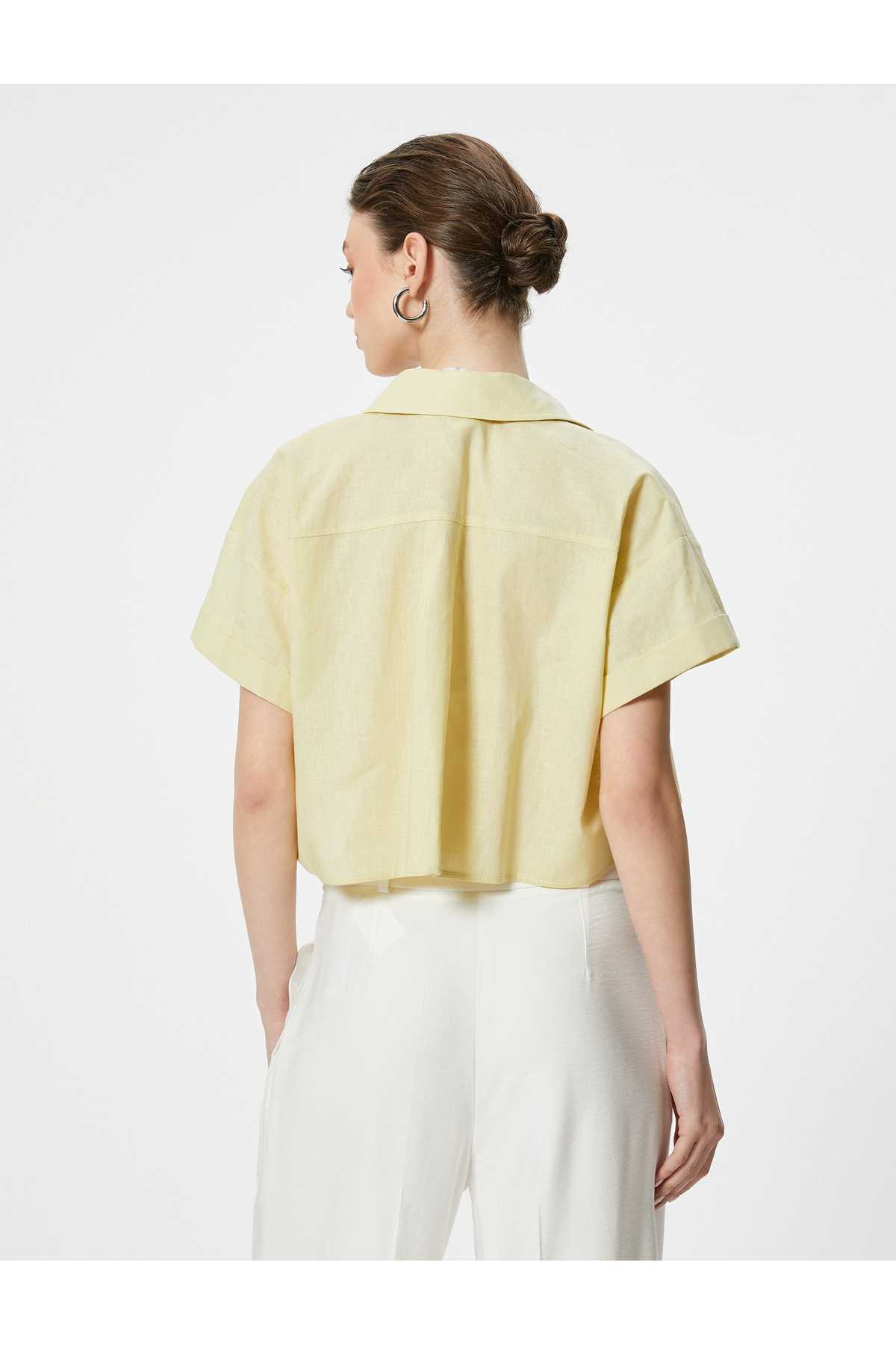 ترکیبی از پنبه کتانی با جیب برش