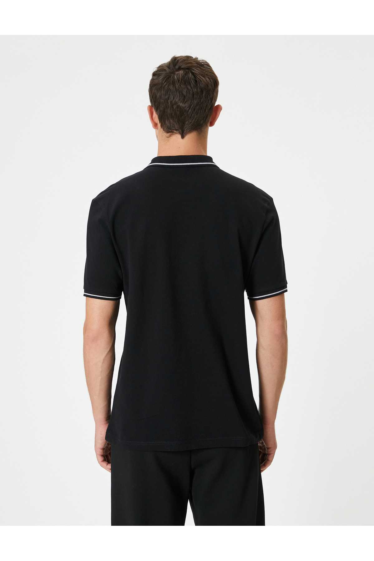 تیشرت پولو با آستین کوتاه با جزئیات نخی