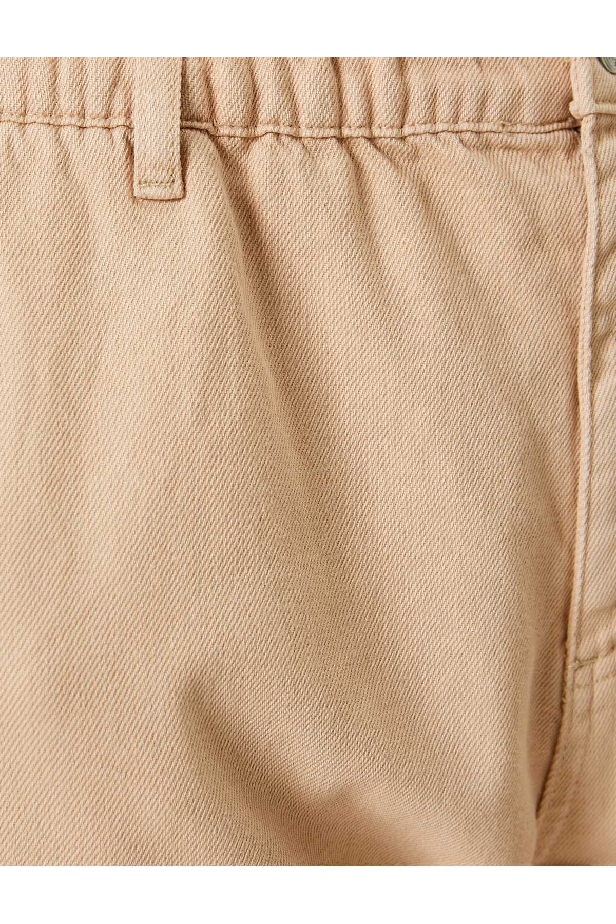 شلوار جین کمر بلند با کمر الاستیک - جین گشاد