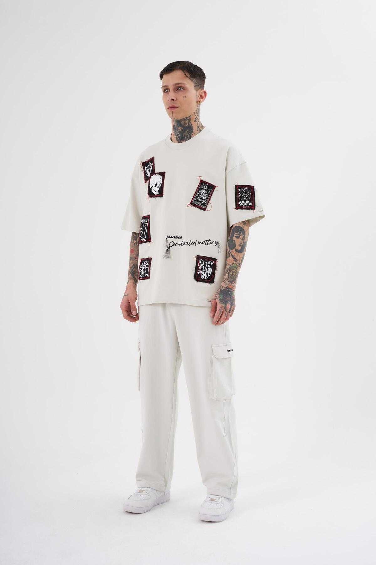 تیشرت مردانه اکرو سایز وصله دار چاپ شده