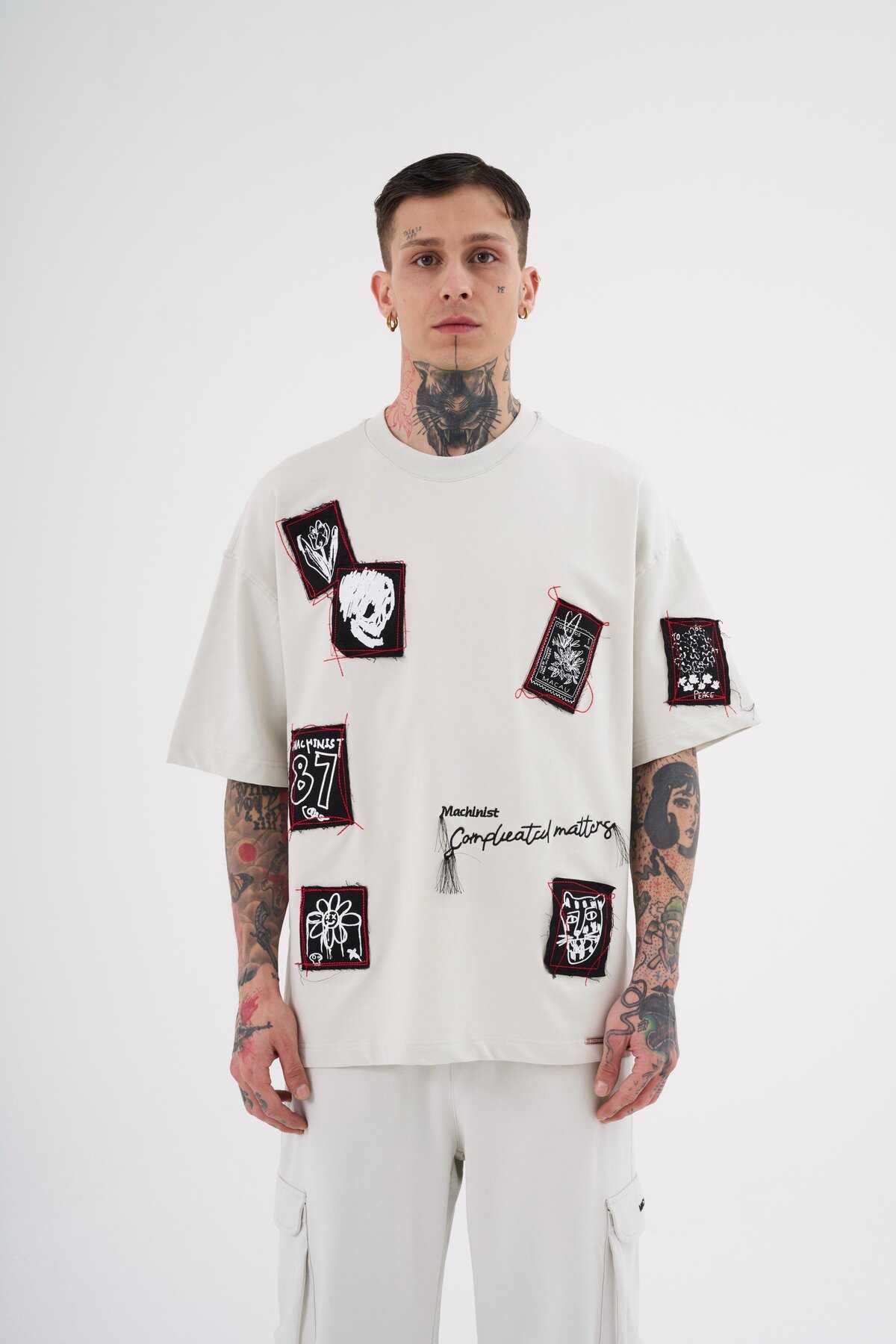 تیشرت مردانه اکرو سایز وصله دار چاپ شده