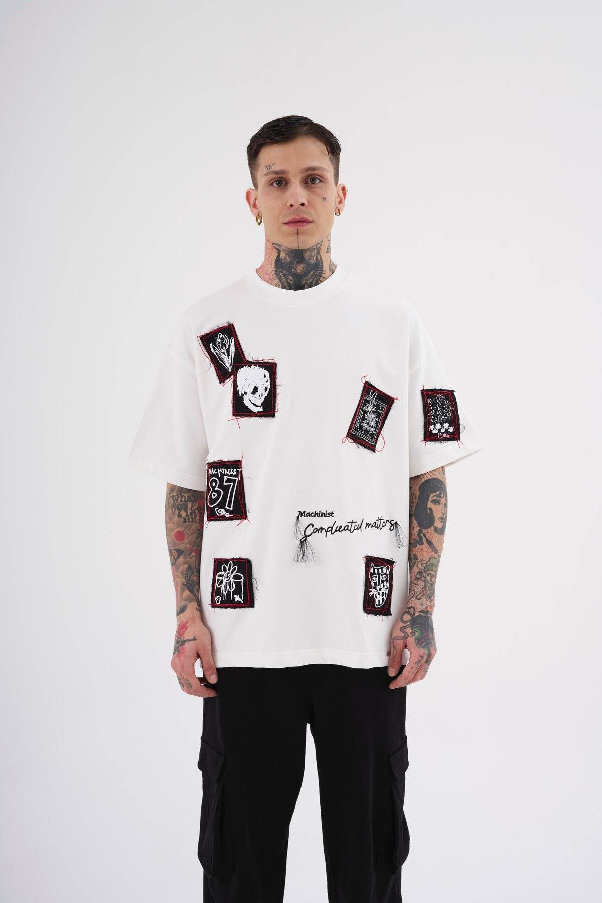 تیشرت مردانه اکرو سایز وصله دار چاپ شده