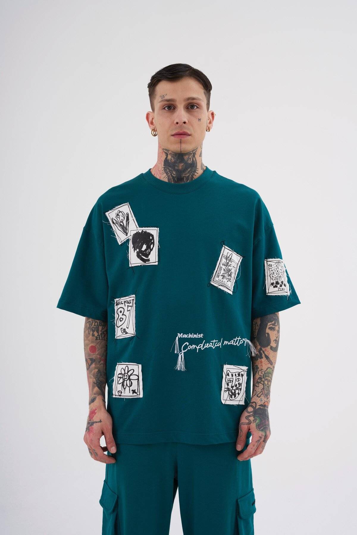 تیشرت مردانه اکرو سایز وصله دار چاپ شده