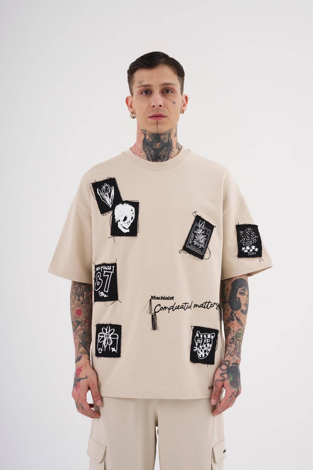 تیشرت مردانه اکرو سایز وصله دار چاپ شده