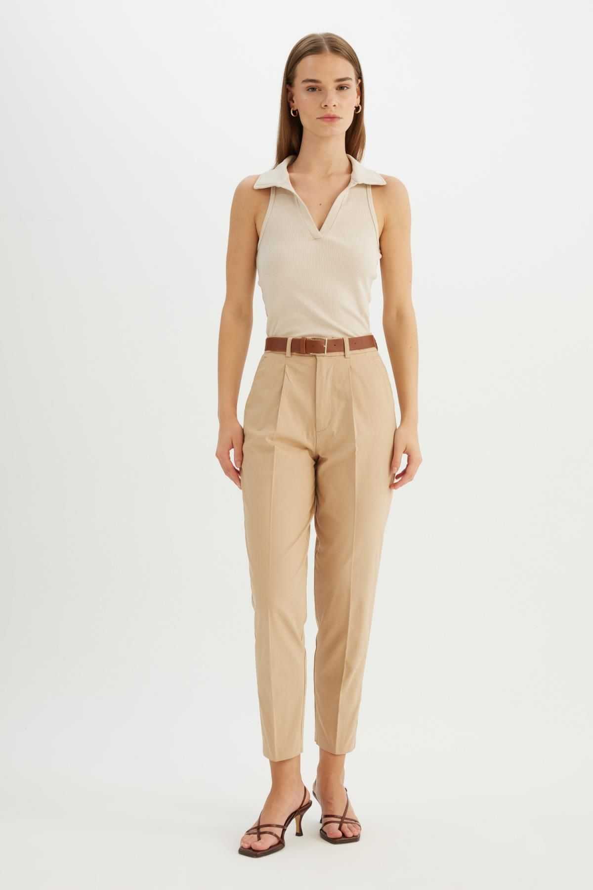 شلوار گاباردین کوتاه ساق بلند هویج