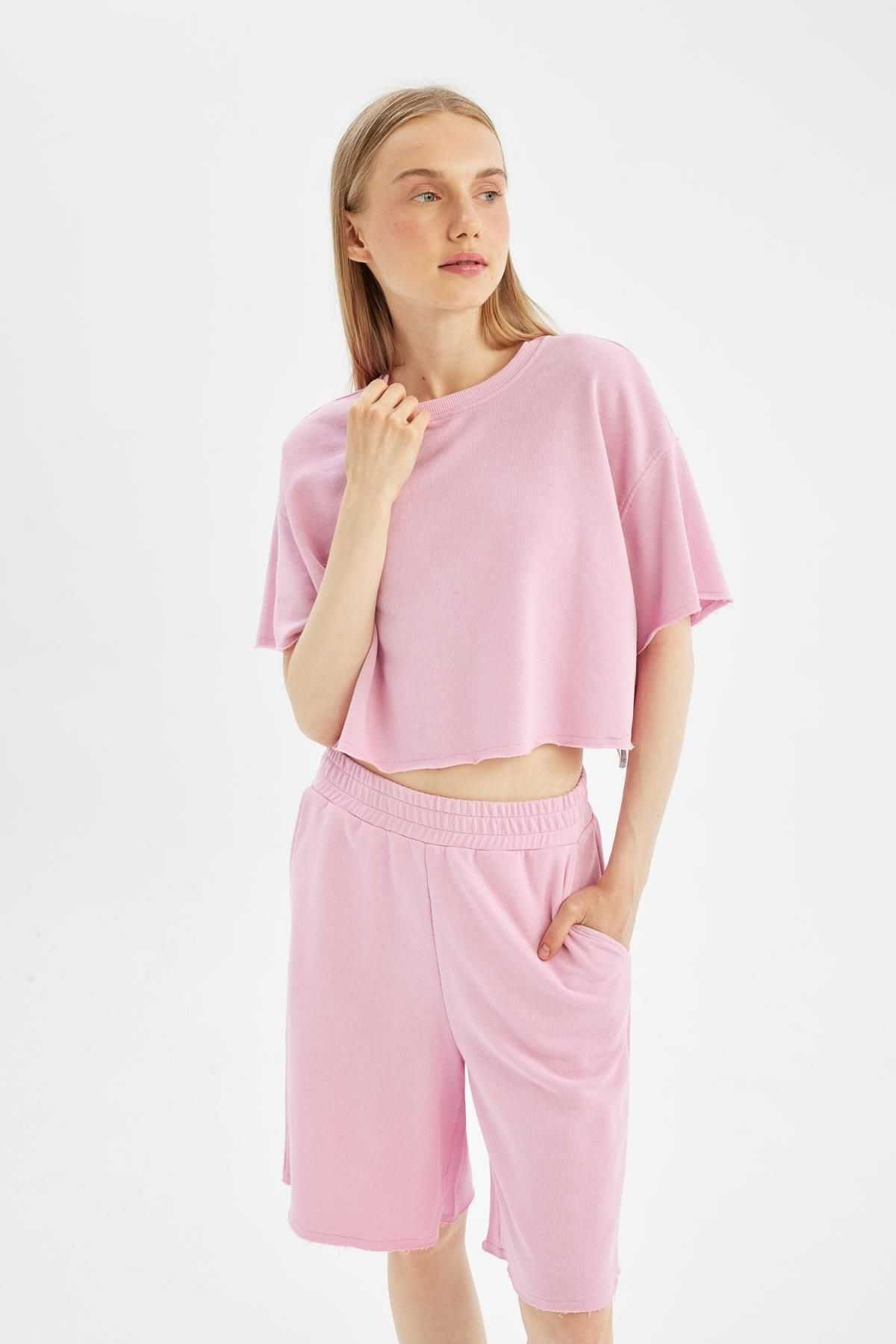 تیشرت آستین کوتاه پارچه ای ضخیم و گشاد