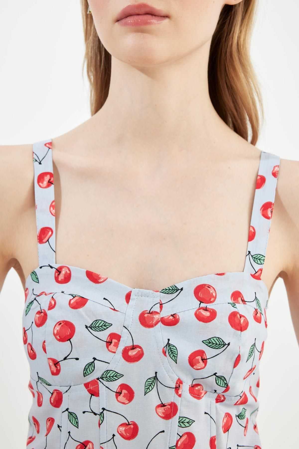 بلوز پوپلین بنددار طرح دار باحال