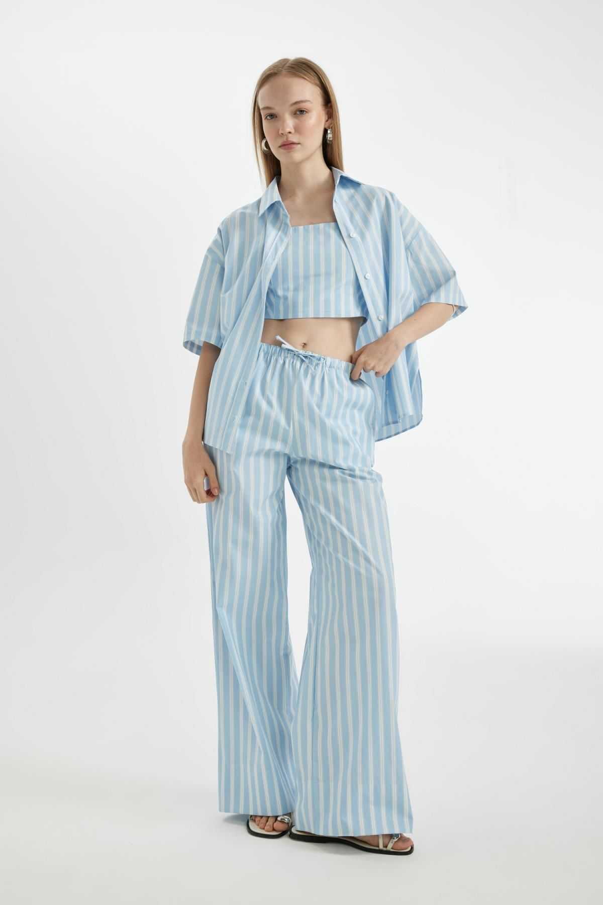 پیراهن آستین کوتاه پوپلین با سایز بزرگ