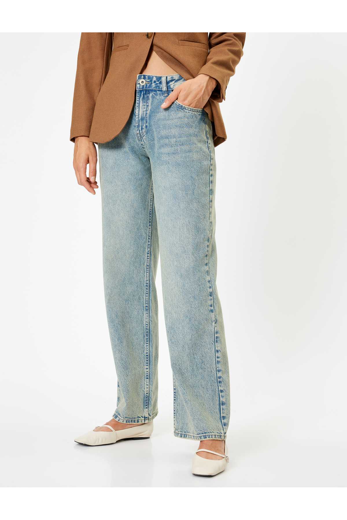 جین راسته دکمه دار - جین راسته ایو