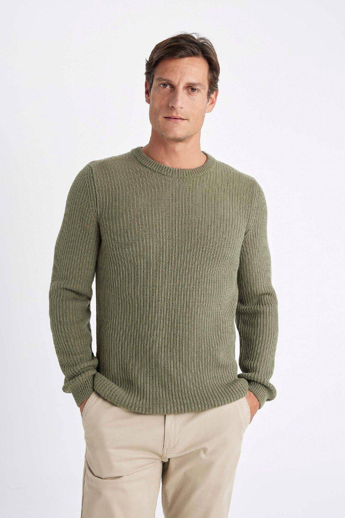 پلیور پارچه ای سلانیک یقه ای استاندارد فیت