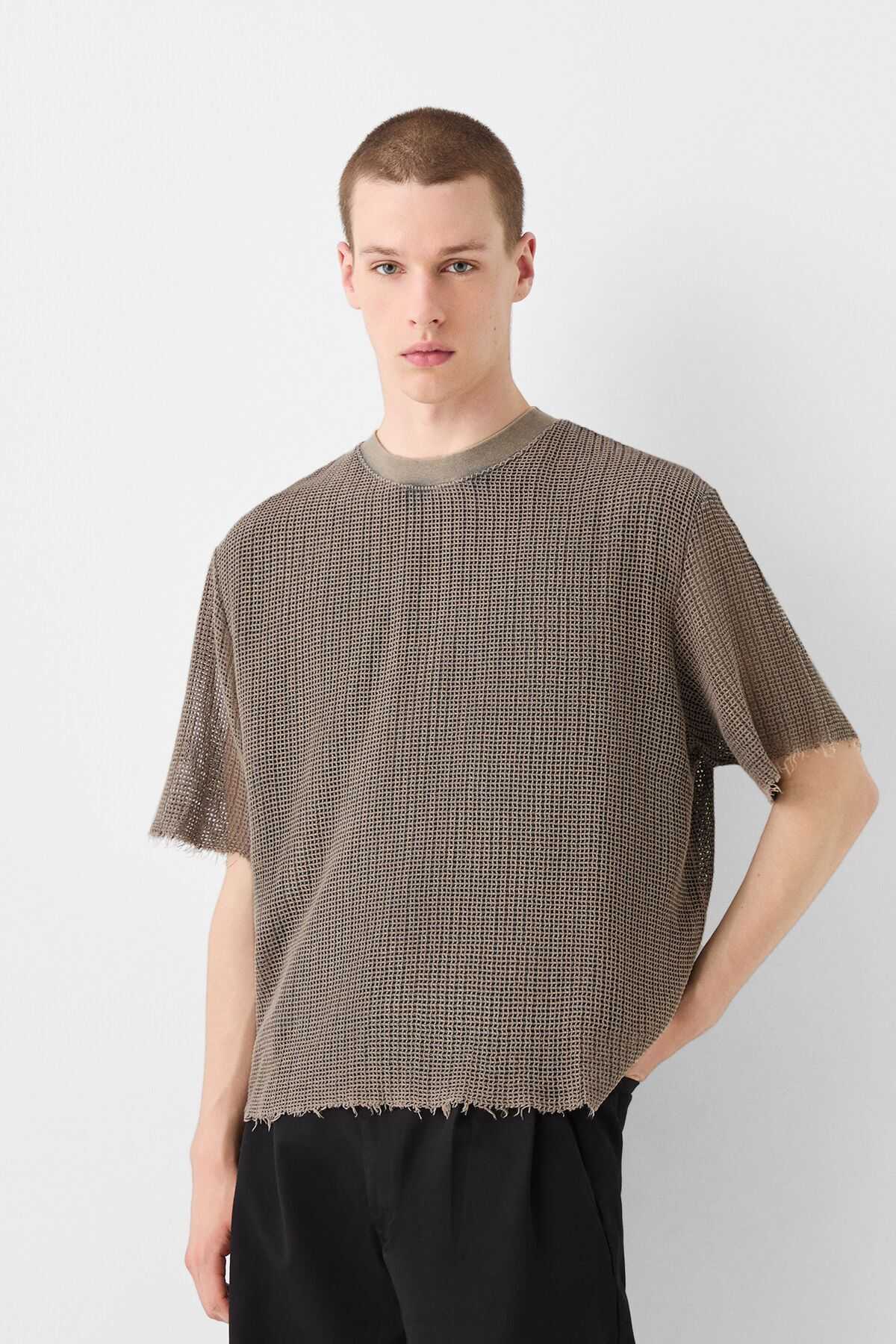 تیشرت توری آستین کوتاه