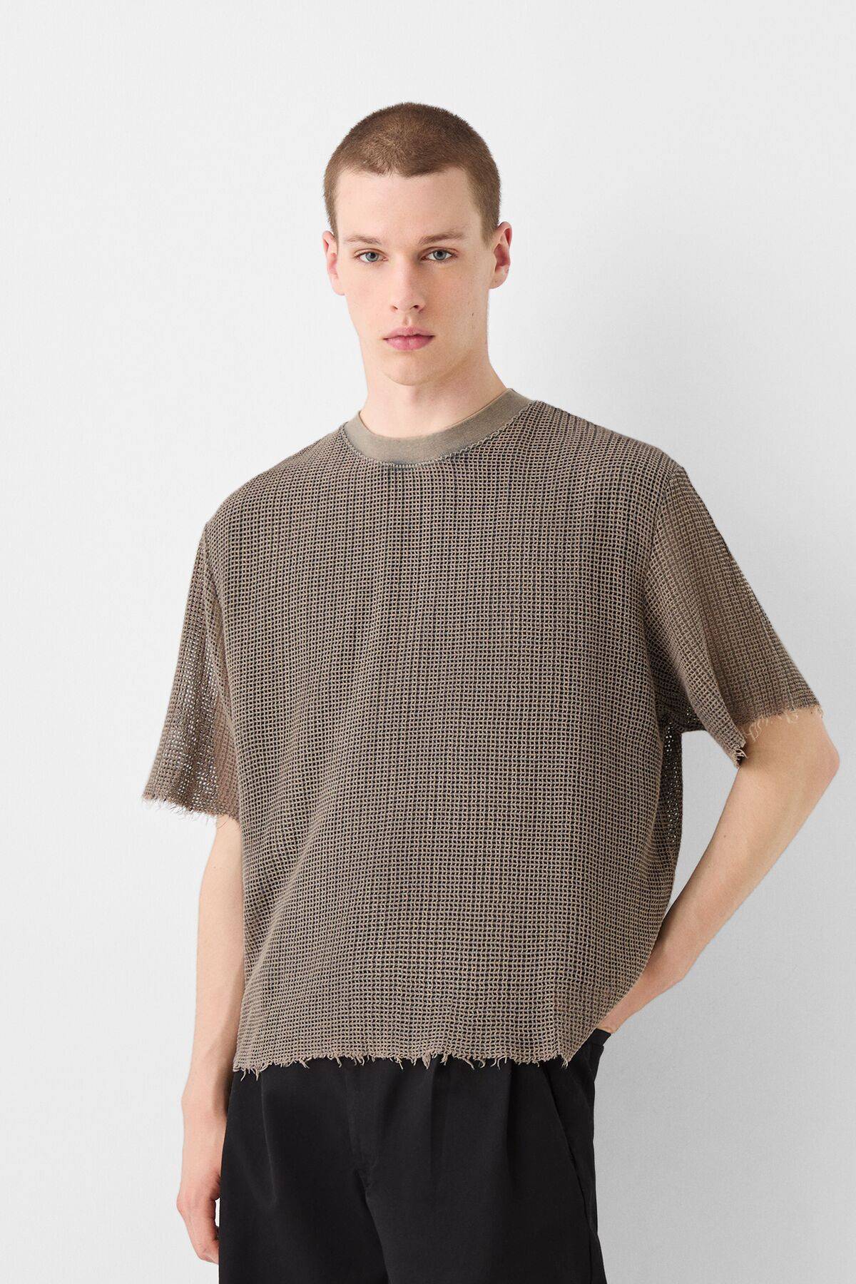 تیشرت توری آستین کوتاه