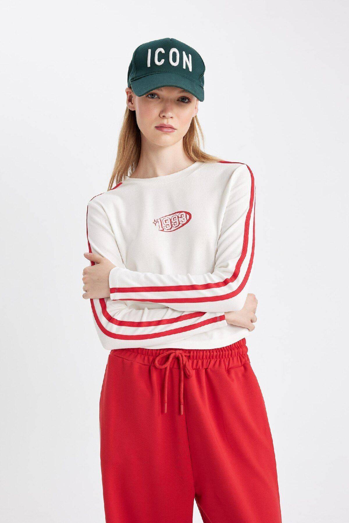 تیشرت آستین بلند آجدار شیک